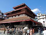 Kathmandu Durbar Square 04 01 Kasthamandap Temple Kathmandu gets its name from the three-story Kasthamandap Temple at the southwestern end of Kathmandu Durbar Square. Kasthamandap is said to be Kathmandu�s oldest building, built by King Laxmi Narsingha Malla at the beginning of the 12C from the wood of a single tree. However, most of what is now seen is from renovations after 1630.